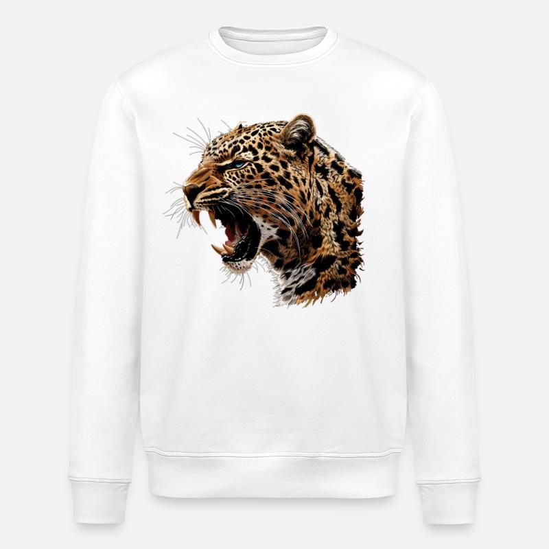 Leoparden Leopard - Stanley/Stella Unisex Bio-Sweatshirt ROLLER - Weiß