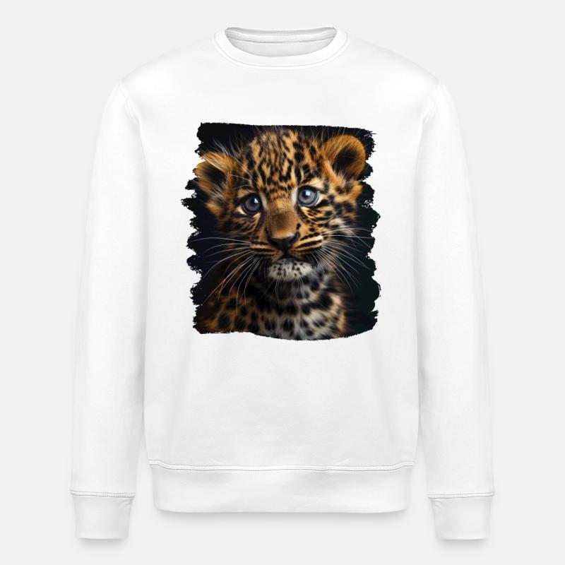 Léopard léopard - Sweat bio ROLLER Stanley/Stella Unisexe - blanc