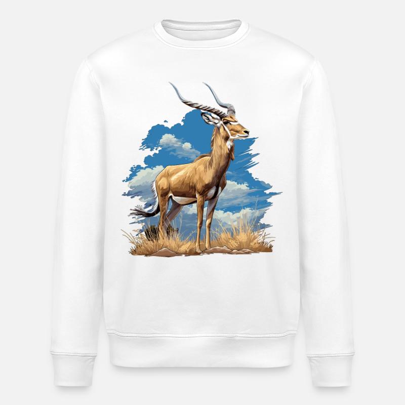 Antelope Antilopen Antilope - Stanley/Stella ROLLER Unisex Organic Sweatshirt - white