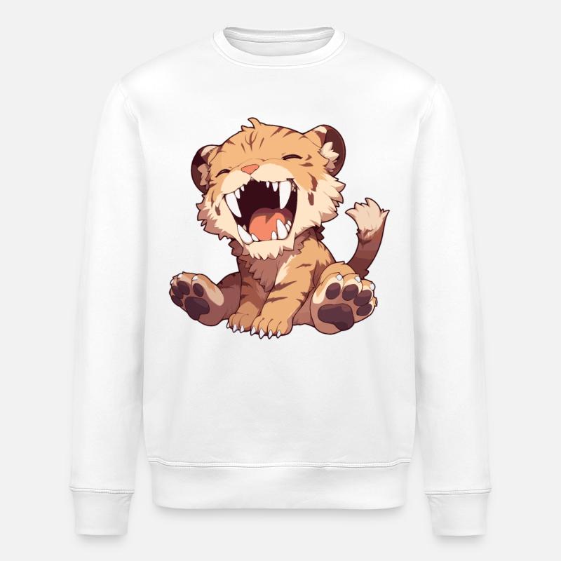 Saber-Toothed Tiger Sabertooth Tiger - Stanley/Stella ROLLER Unisex Organic Sweatshirt - white