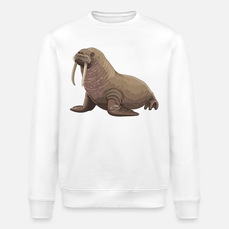 Walrus Walrosse Walross - Stanley/Stella Unisex Bio-Sweatshirt ROLLER - Weiß