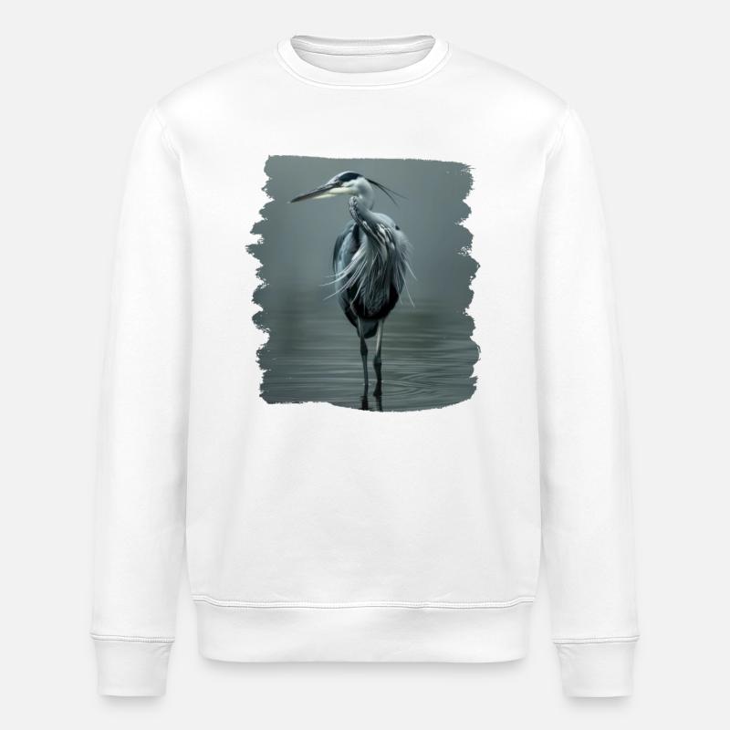 Heron Reiher - Stanley/Stella Unisex Bio-Sweatshirt ROLLER - Weiß