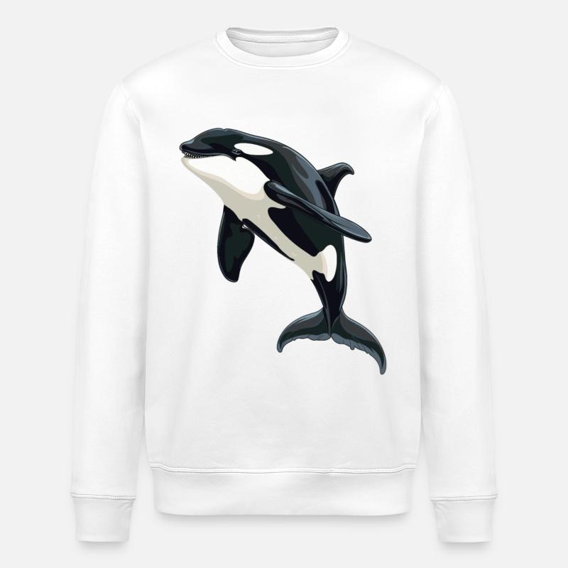 Orcas Orca - Stanley/Stella ROLLER Unisex Organic Sweatshirt - white