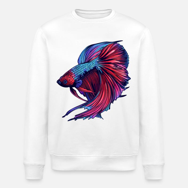 Bettas Betta Fish Betta - Stanley/Stella ROLLER Unisex Organic Sweatshirt - white