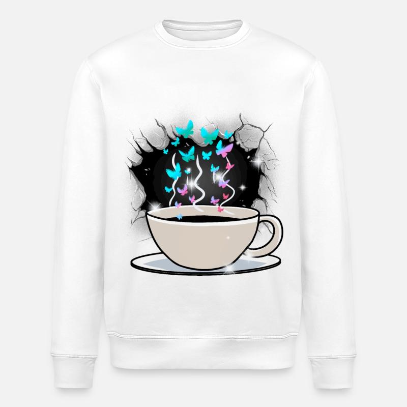 Coffee Coffee Cup Caffeine - Stanley/Stella ROLLER Unisex Organic Sweatshirt - white