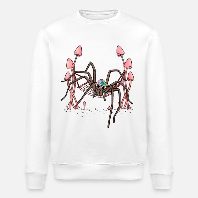 Spider Hanging Hammock Spider Web - Stanley/Stella ROLLER Unisex Organic Sweatshirt - white