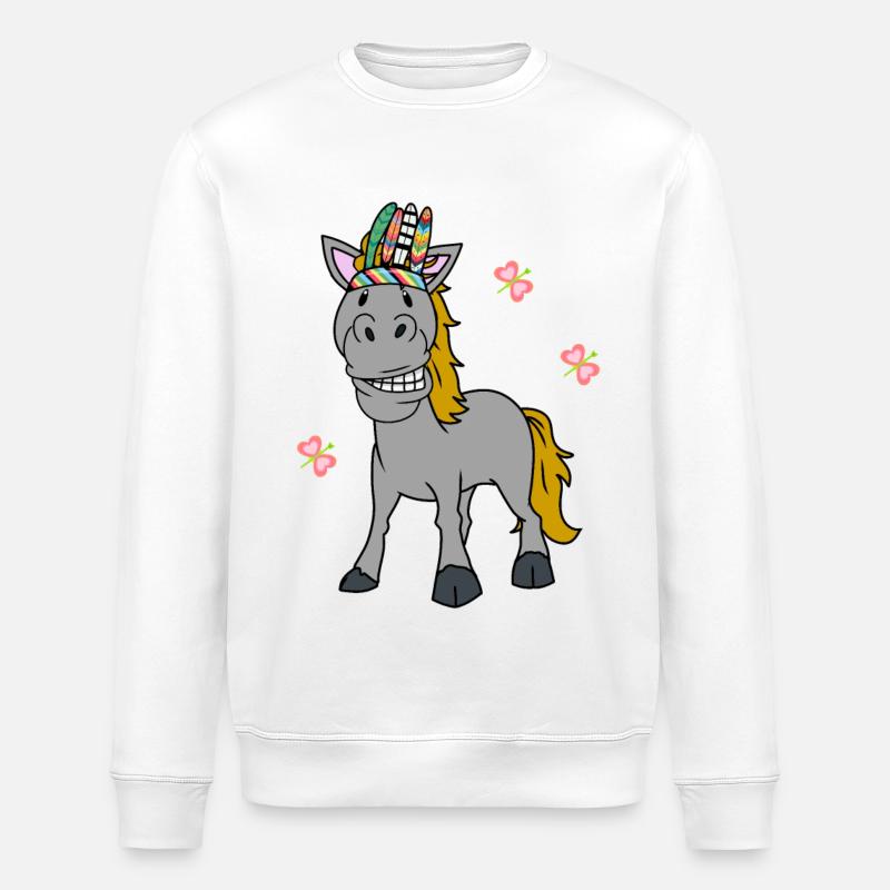 Chaman Cheval Poney Chaman Printemps - Sweat bio ROLLER Stanley/Stella Unisexe - blanc