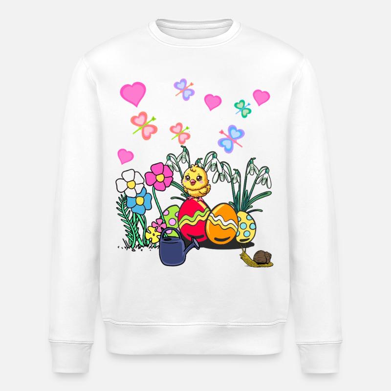Pâques Enfants Poussin Enfant - Sweat bio ROLLER Stanley/Stella Unisexe - blanc