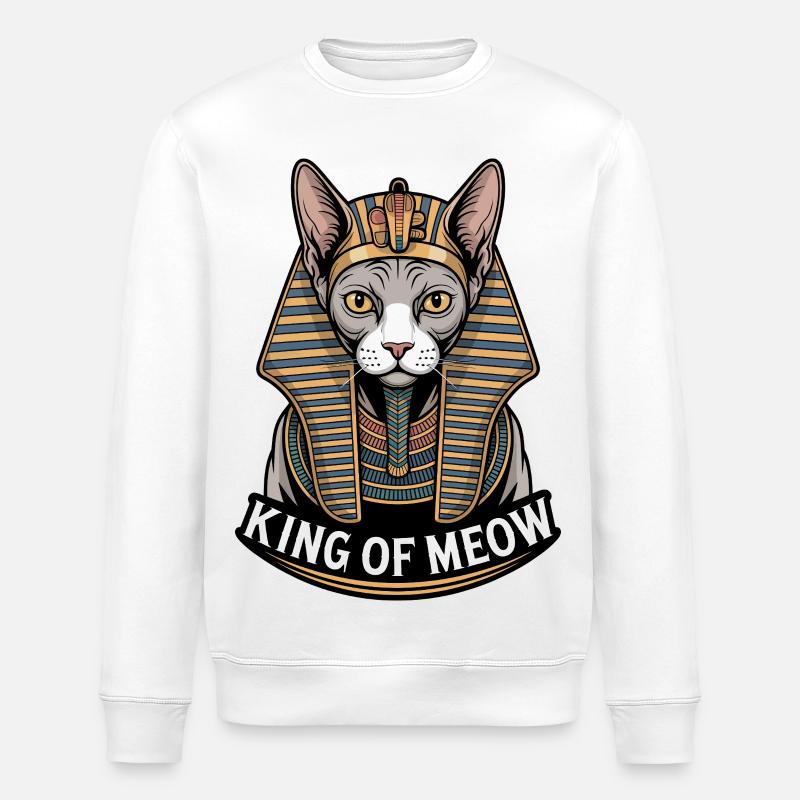König des Miauens - Stanley/Stella Unisex Bio-Sweatshirt ROLLER - Weiß