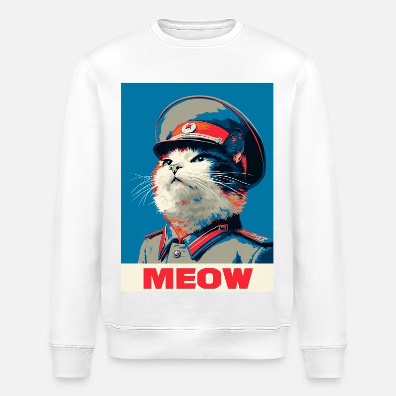 Pop Art Cat - Stanley/Stella ROLLER Unisex Organic Sweatshirt - white