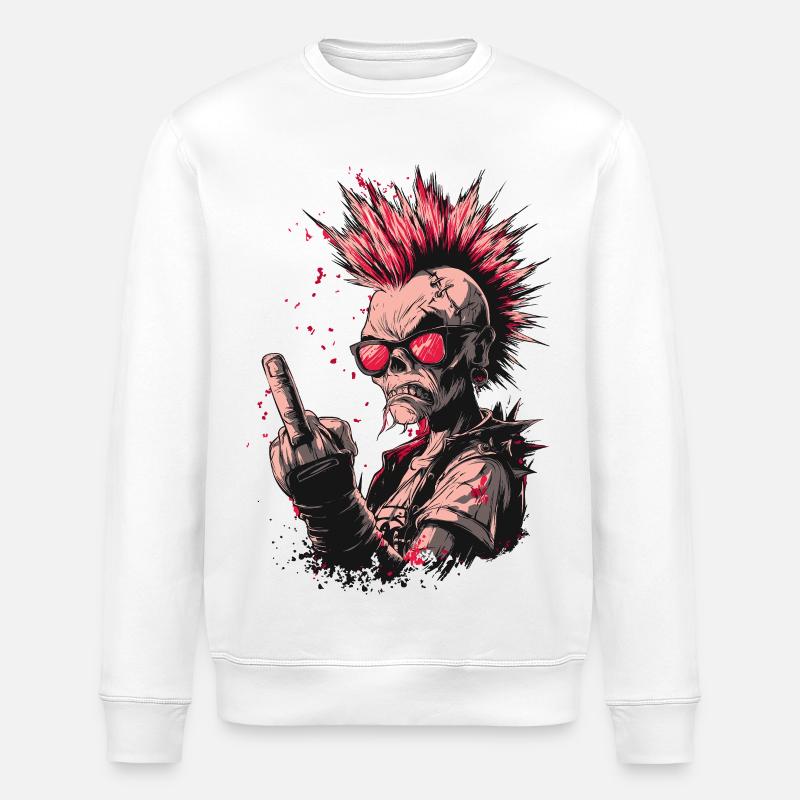 Punk Skeleton Style - Stanley/Stella Unisex Bio-Sweatshirt ROLLER - Weiß