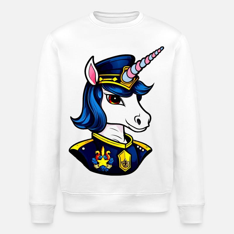 Polizei Einhorn - Stanley/Stella Unisex Bio-Sweatshirt ROLLER - Weiß