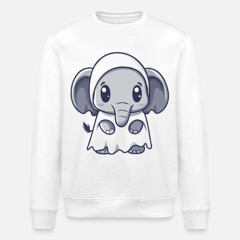 Mammut Halloween Comic Geist - Stanley/Stella Unisex Bio-Sweatshirt ROLLER - Weiß