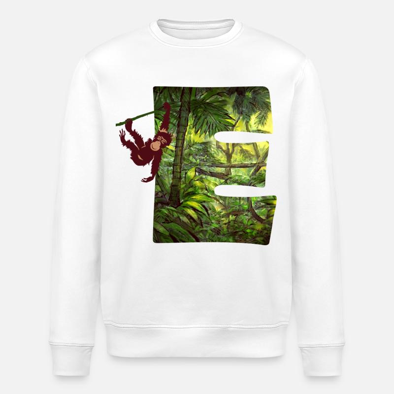 jungle avec affe e - Sweat bio ROLLER Stanley/Stella Unisexe - blanc