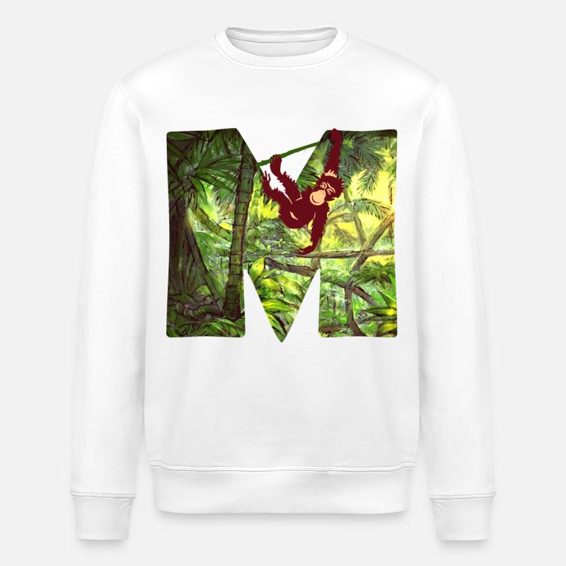 jungle avec affe m - Sweat bio ROLLER Stanley/Stella Unisexe - blanc