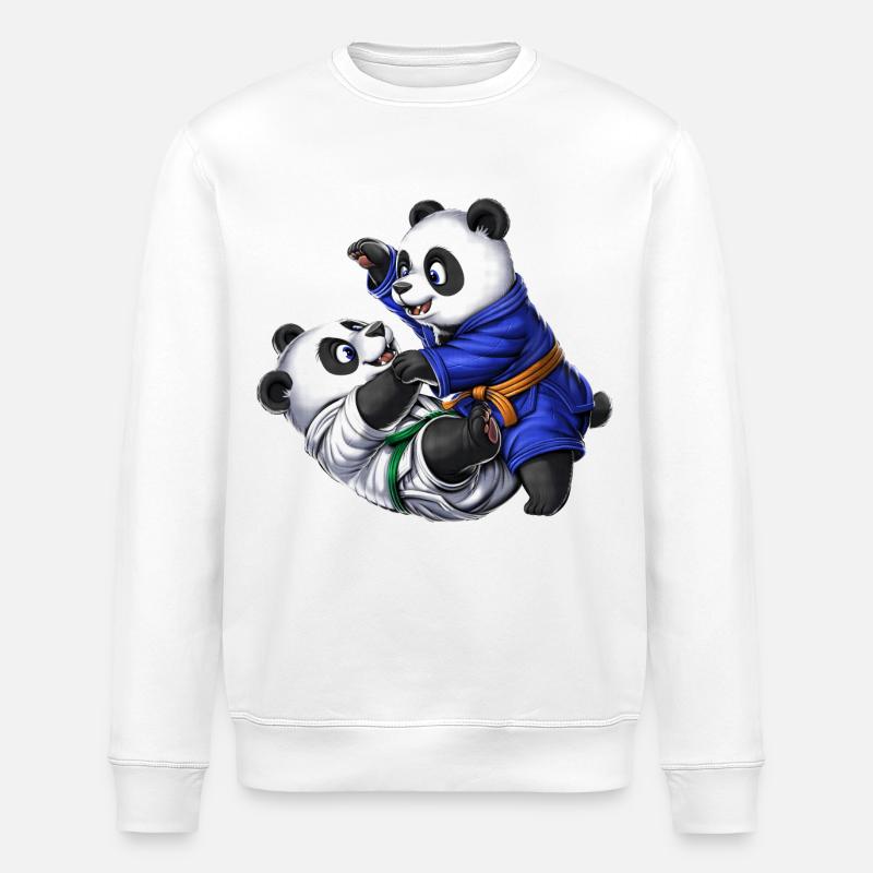 Panda Bears Jiu-Jitsu - Stanley/Stella ROLLER Unisex Organic Sweatshirt - white