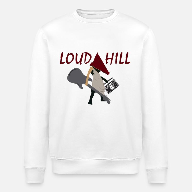 Loud Hill Pyramidenkopf Monster Geschenkidee - Stanley/Stella Unisex Bio-Sweatshirt ROLLER - Weiß