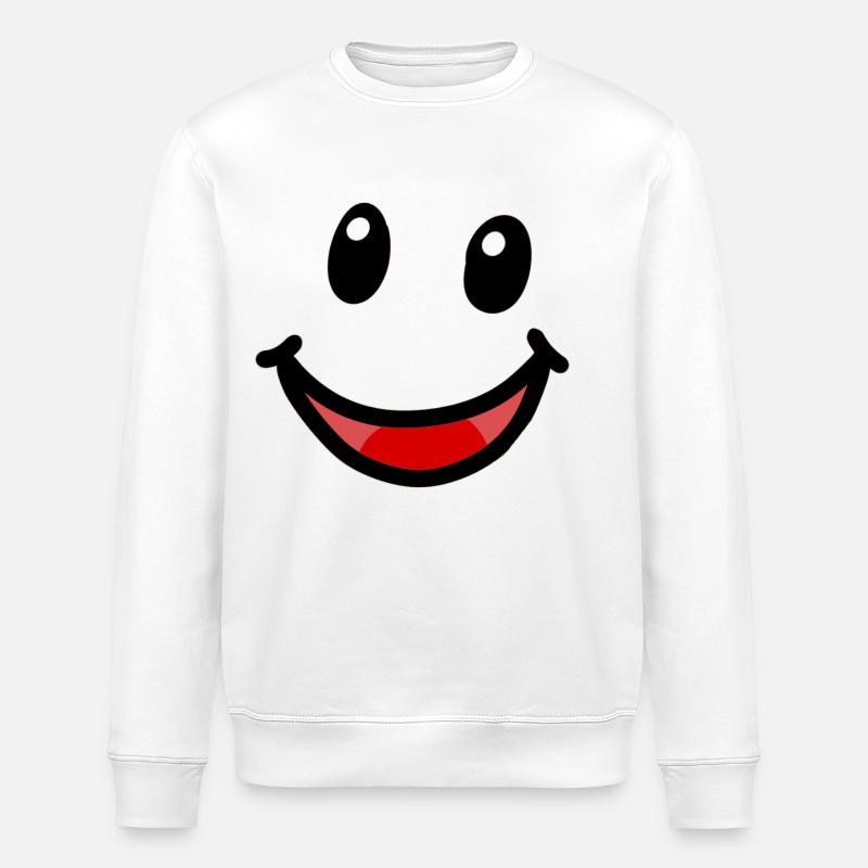 Friendly face emotion feelings mouthguard - Stanley/Stella ROLLER Unisex Organic Sweatshirt - white