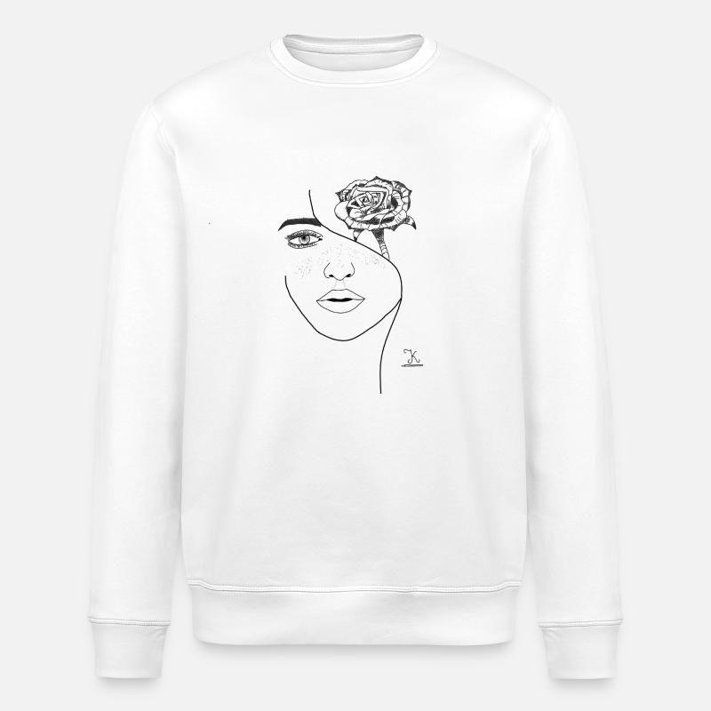 Visage Fleurissant - Sweat bio ROLLER Stanley/Stella Unisexe - blanc