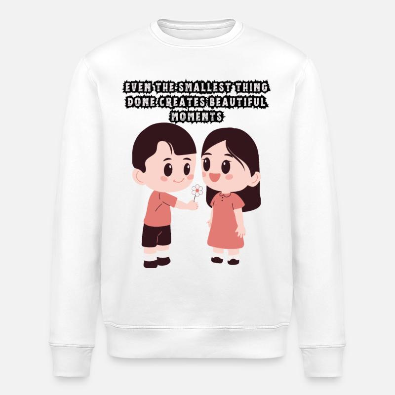 Amour de couple - Sweat bio ROLLER Stanley/Stella Unisexe - blanc