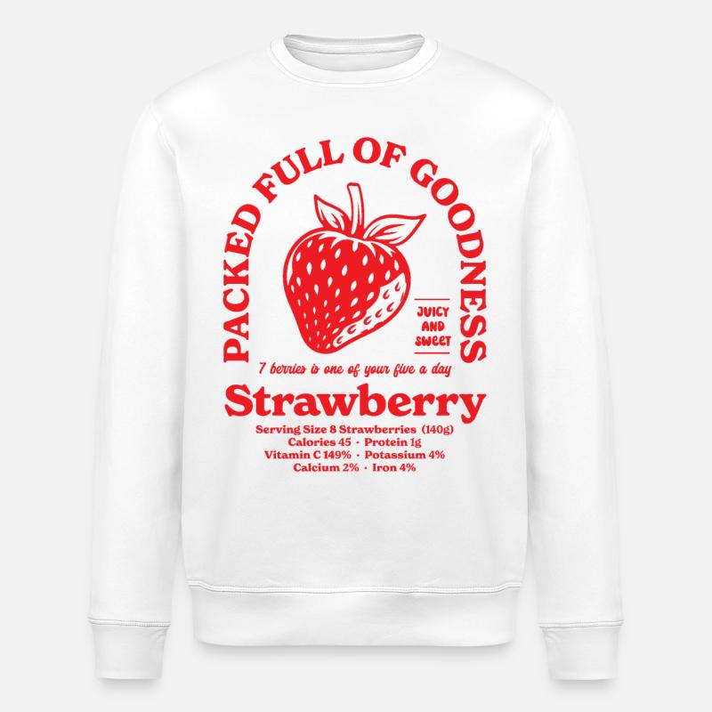 Fraise nutritionnelle - Sweat bio ROLLER Stanley/Stella Unisexe - blanc
