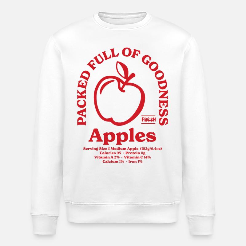 Apples Nutritional Red - Stanley/Stella ROLLER Unisex Organic Sweatshirt - white