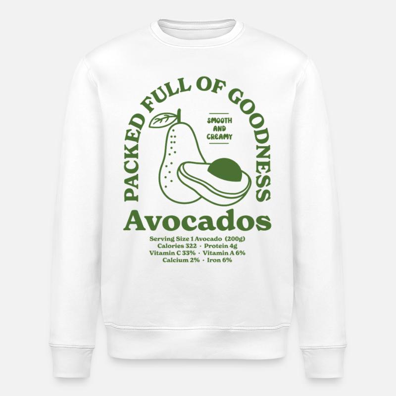 Avocado Nutritional - Stanley/Stella ROLLER Unisex Organic Sweatshirt - white