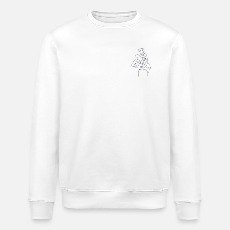 Vater trägt Kind auf Schultern - Stanley/Stella Unisex Bio-Sweatshirt ROLLER - Weiß