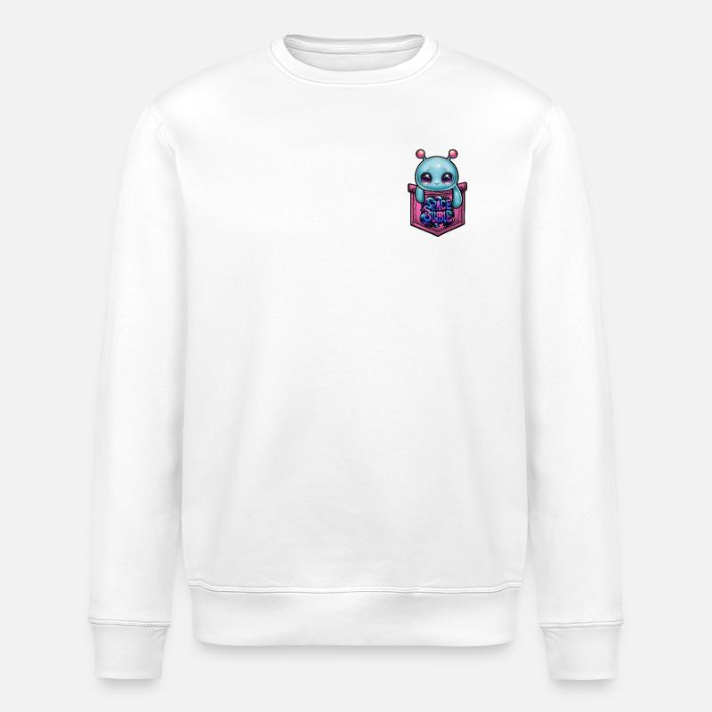 Space Bubble Pocket Kawaii - Stanley/Stella Unisex Bio-Sweatshirt ROLLER - Weiß