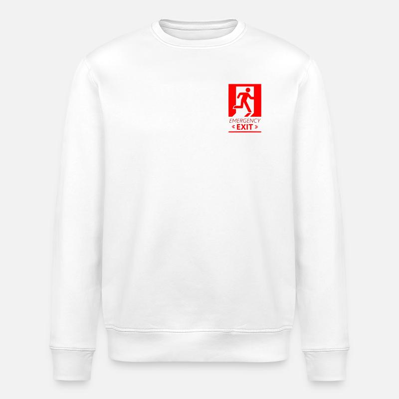 Emergency EXIT Basic Red - Stanley/Stella ROLLER Unisex Organic Sweatshirt - white