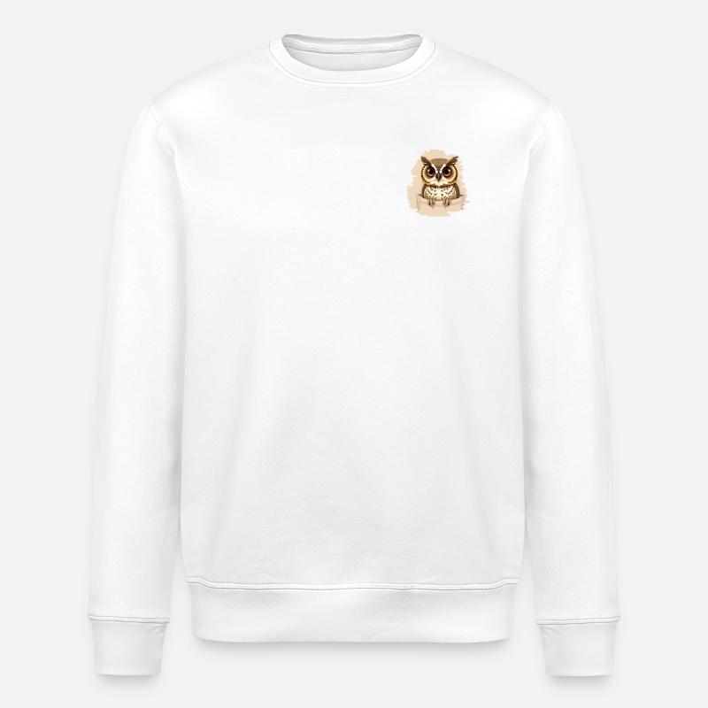Hibou tout simplement grands yeux - Sweat bio ROLLER Stanley/Stella Unisexe - blanc