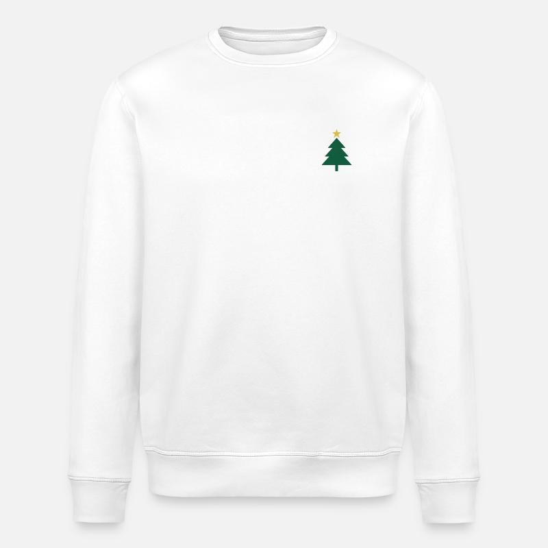 Minimaler Weihnachtsbaum mit Stern - Stanley/Stella Unisex Bio-Sweatshirt ROLLER - Weiß