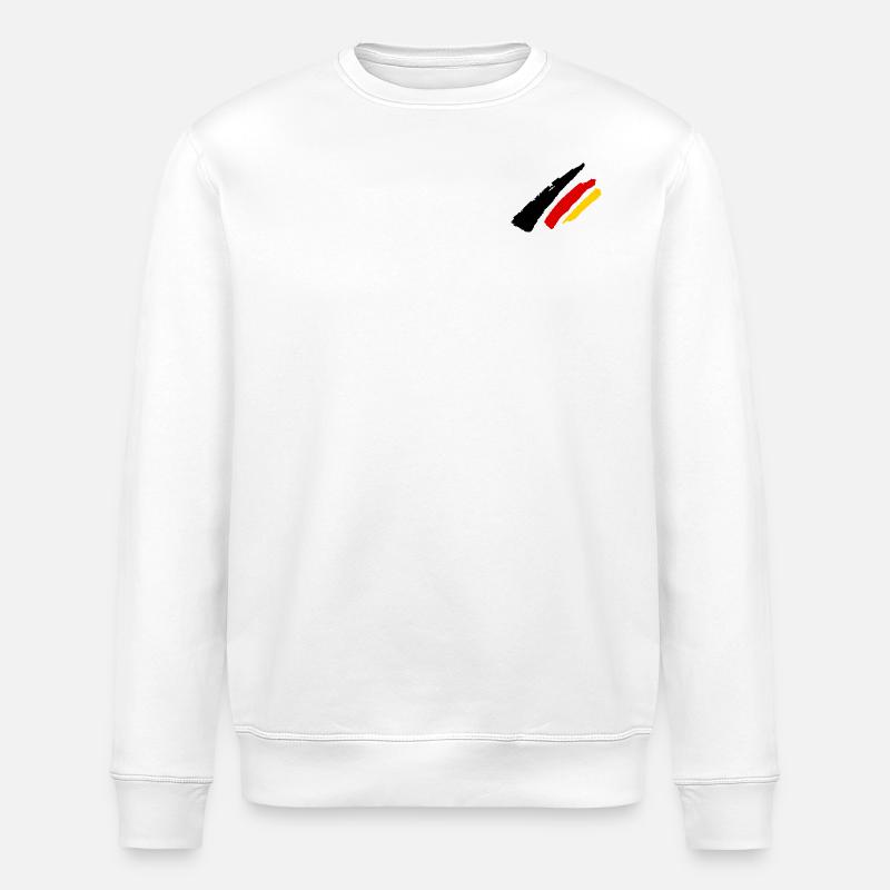 Germany Flag Stripe - Stanley/Stella ROLLER Unisex Organic Sweatshirt - white