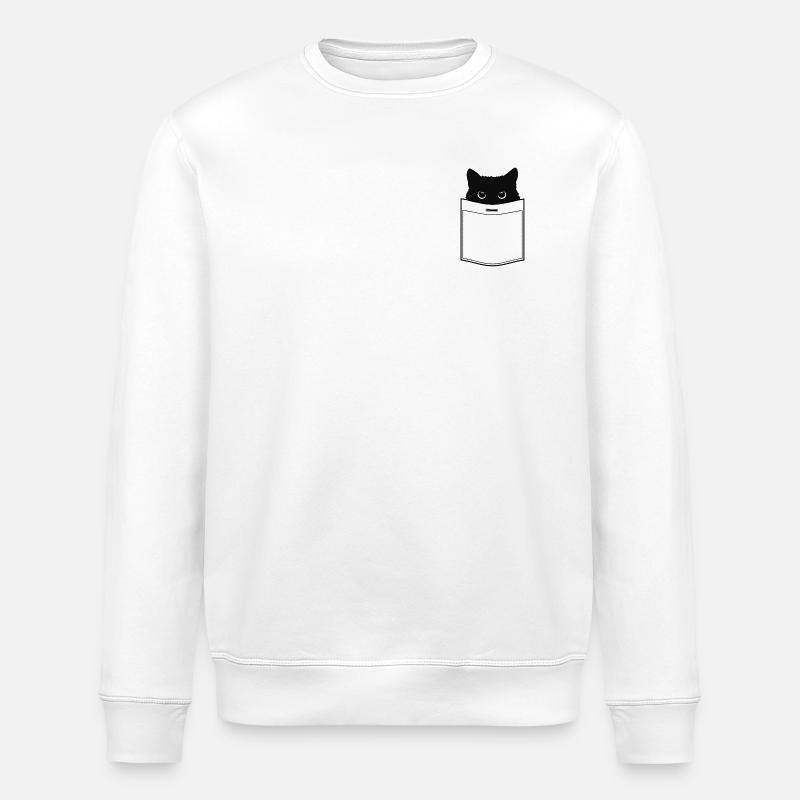 Katze in Tasche - Stanley/Stella Unisex Bio-Sweatshirt ROLLER - Weiß