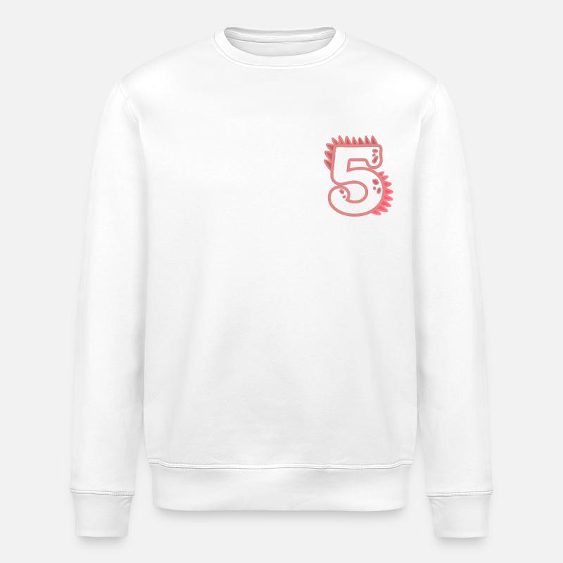 Zahl 5 - Stanley/Stella Unisex Bio-Sweatshirt ROLLER - Weiß