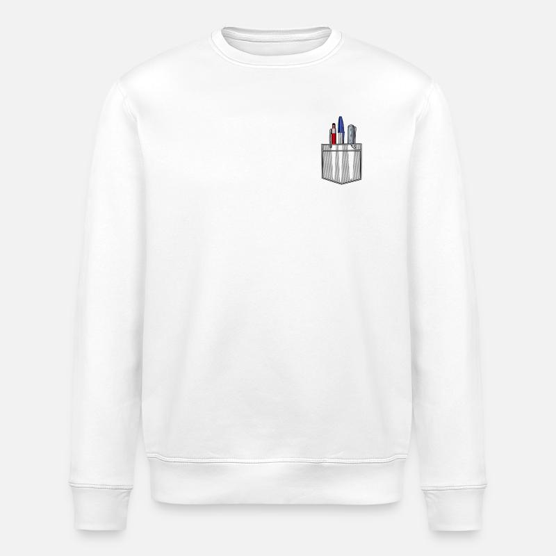 Poche chemise avec ustensiles d’écriture - Sweat bio ROLLER Stanley/Stella Unisexe - blanc