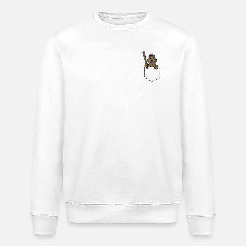 Baseball-Welpe in der Tasche - Stanley/Stella Unisex Bio-Sweatshirt ROLLER - Weiß
