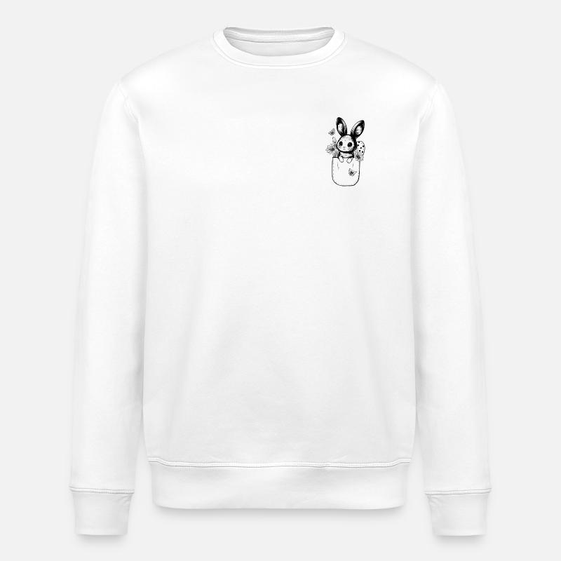 Lapin de Pâques de poche - Lapin mignon dans la poche - Sweat bio ROLLER Stanley/Stella Unisexe - blanc