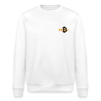 Discret Bitcoin Hodler en noir/orange - Sweat bio ROLLER Stanley/Stella Unisexe - blanc - Devant - Nik (191cm)