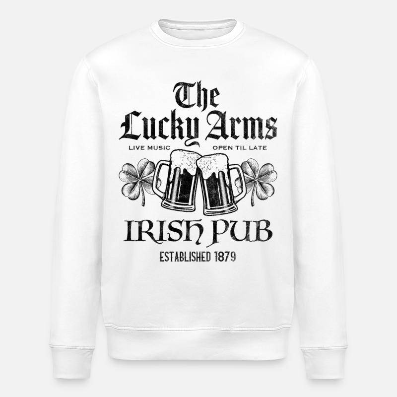 Lucky Arms Irish Pub - Stanley/Stella ROLLER Unisex Organic Sweatshirt - white