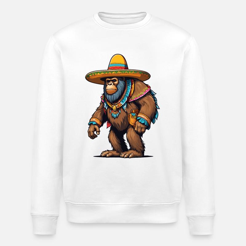 Mexicain Bigfoot Sasquatch Sombrero - Sweat bio ROLLER Stanley/Stella Unisexe - blanc