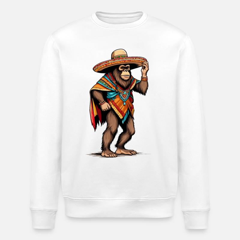 Mexicain Bigfoot Sasquatch Sombrero - Sweat bio ROLLER Stanley/Stella Unisexe - blanc