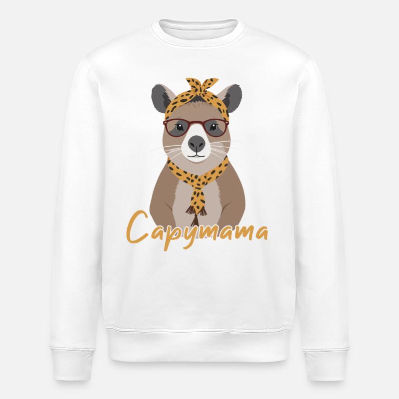Capymama Drôle Capybara Mère Capybara - Sweat bio ROLLER Stanley/Stella Unisexe - blanc