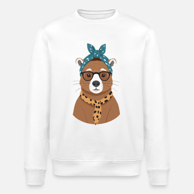Drôle Capymama Capybara Maman - Sweat bio ROLLER Stanley/Stella Unisexe - blanc