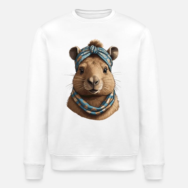Drôle Capymama Capybara Maman - Sweat bio ROLLER Stanley/Stella Unisexe - blanc