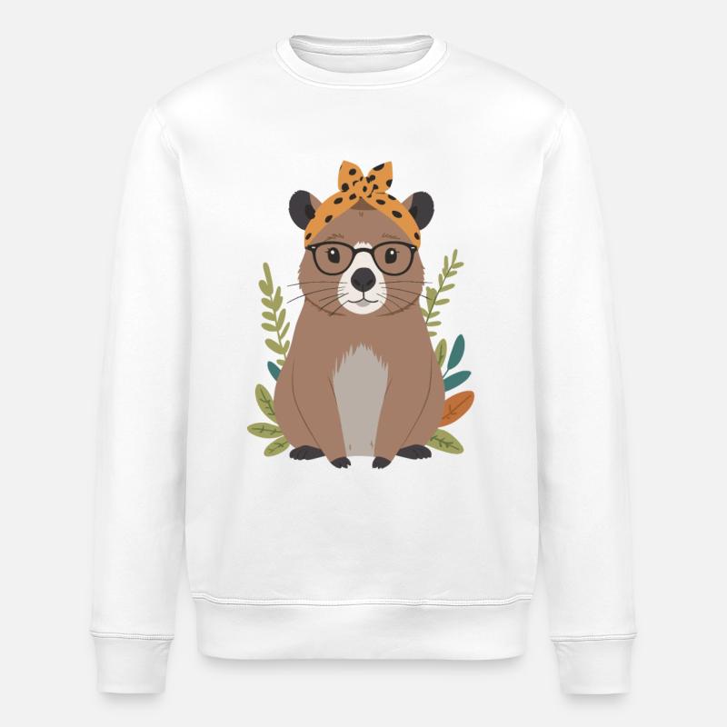 Drôle Capymama Capybara Maman - Sweat bio ROLLER Stanley/Stella Unisexe - blanc