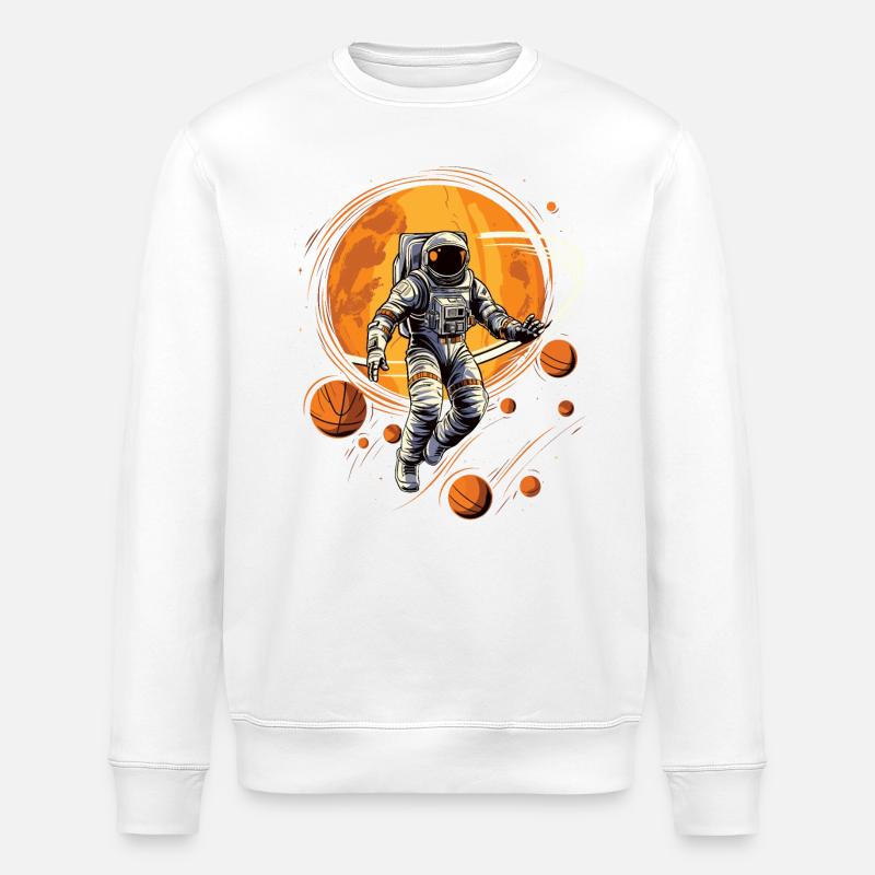 Un astronaute joue au basket dans l’espace - Sweat bio ROLLER Stanley/Stella Unisexe - blanc