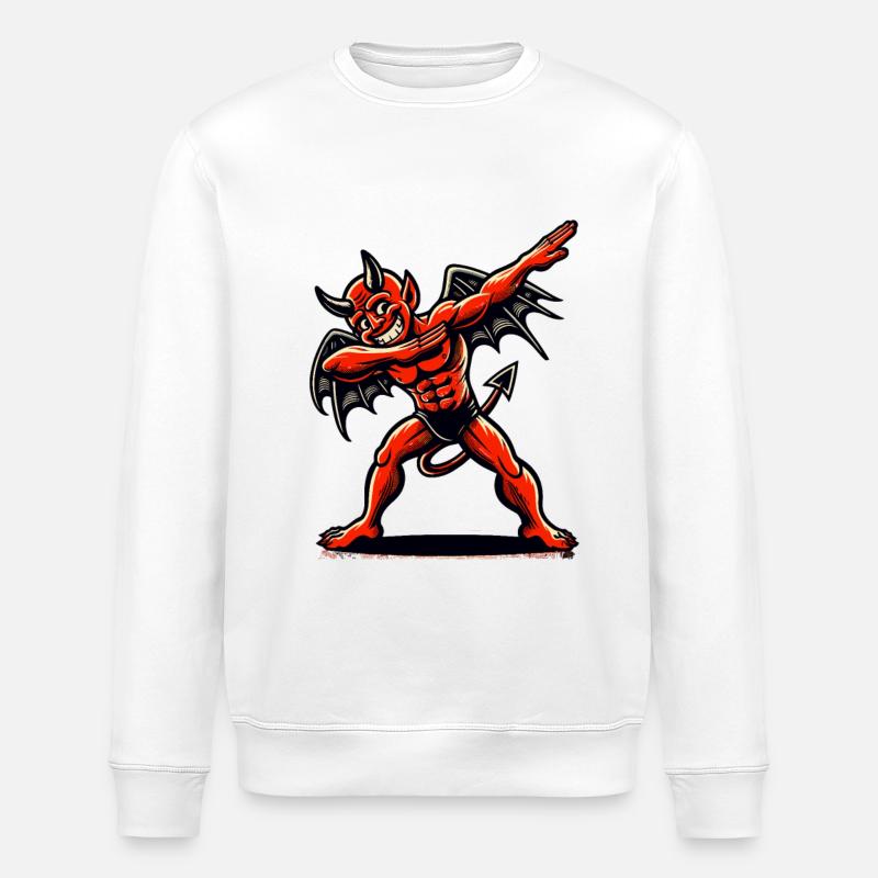 unDabbing Devil Funny Dabbing Design - Stanley/Stella ROLLER Unisex Organic Sweatshirt - white