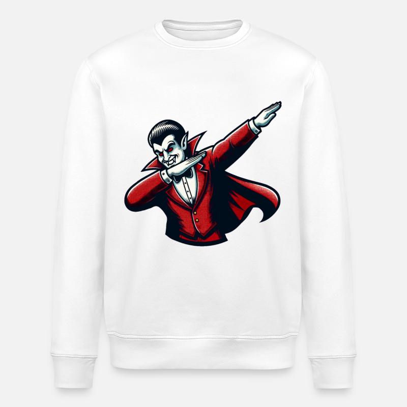 Dabbing Vampire Funny Dabbing Design - Stanley/Stella ROLLER Unisex Organic Sweatshirt - white