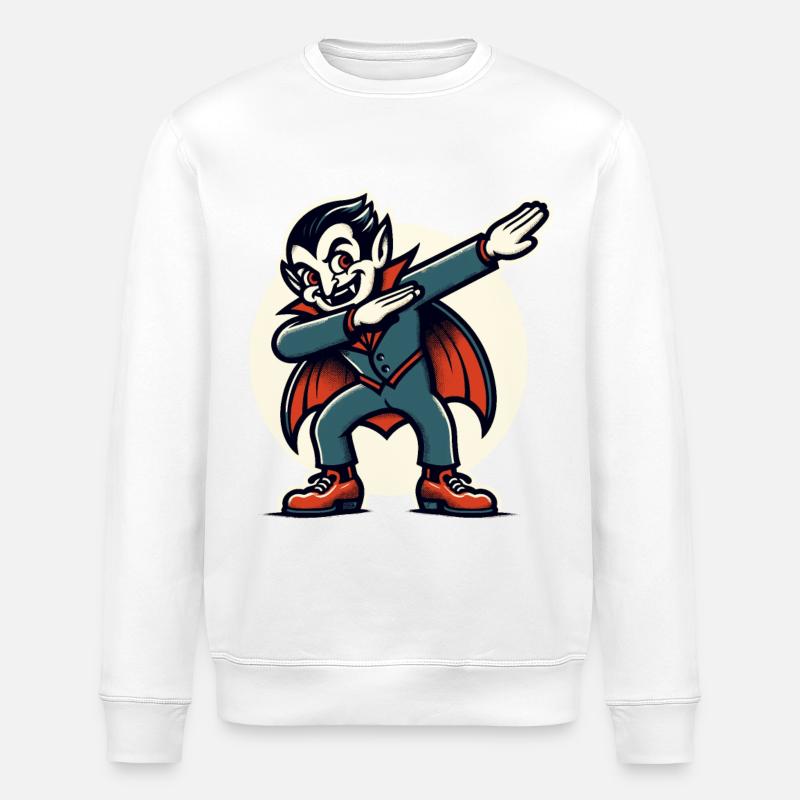 Dabbing Vampire Funny Dabbing Design - Stanley/Stella ROLLER Unisex Organic Sweatshirt - white
